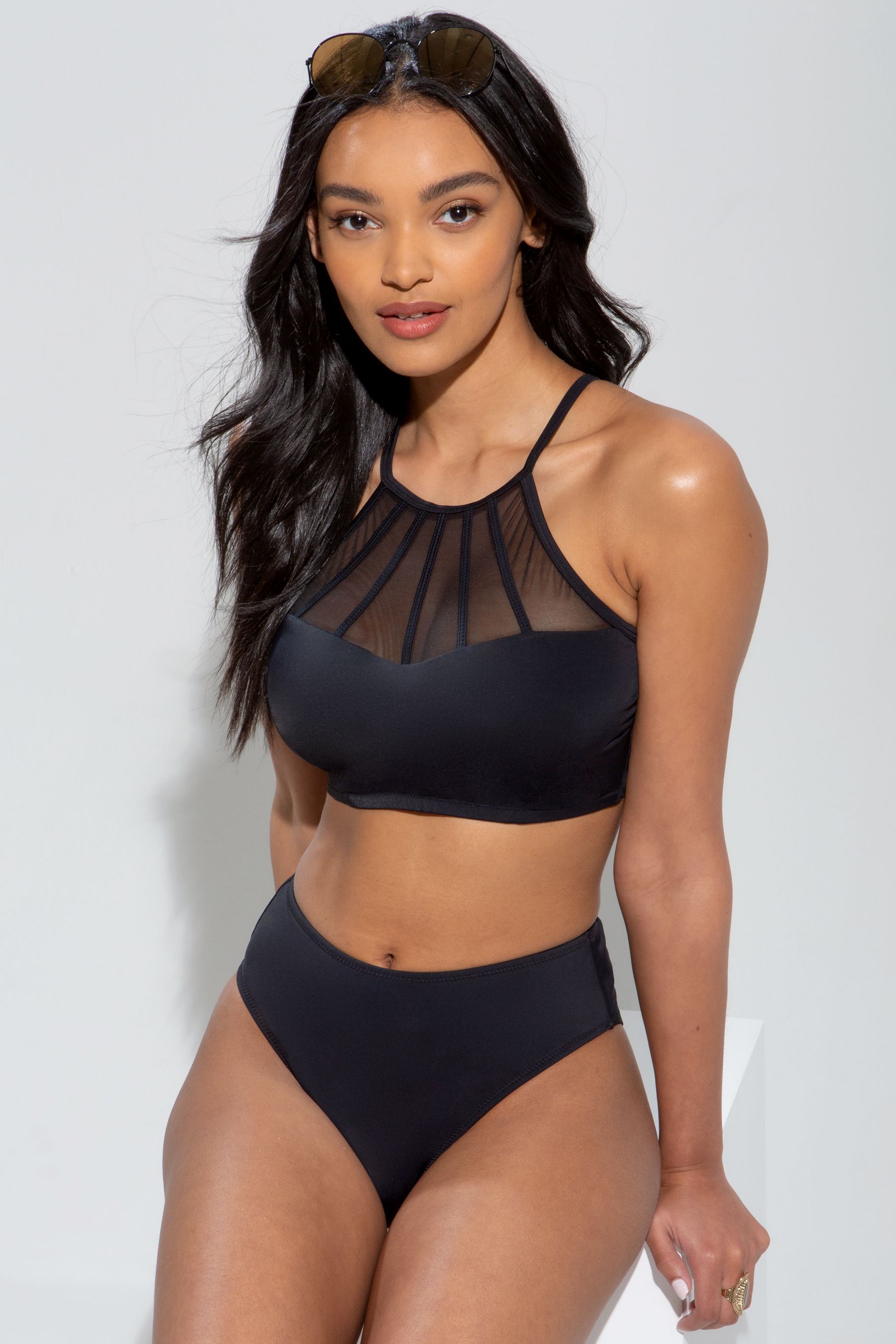 Buy Pour Moi Black Space High Neck Underwired Cami Bikini Top from the Next UK online shop