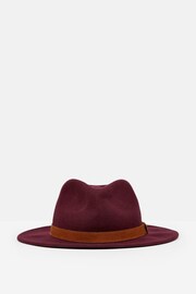 Joules Burgundy Red Wool Fedora Hat - Image 3 of 4