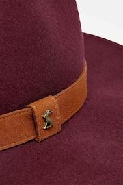 Joules Burgundy Red Wool Fedora Hat - Image 4 of 4