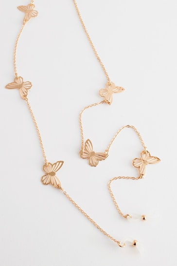 Gold Metal Butterfly Sunglasses Chain