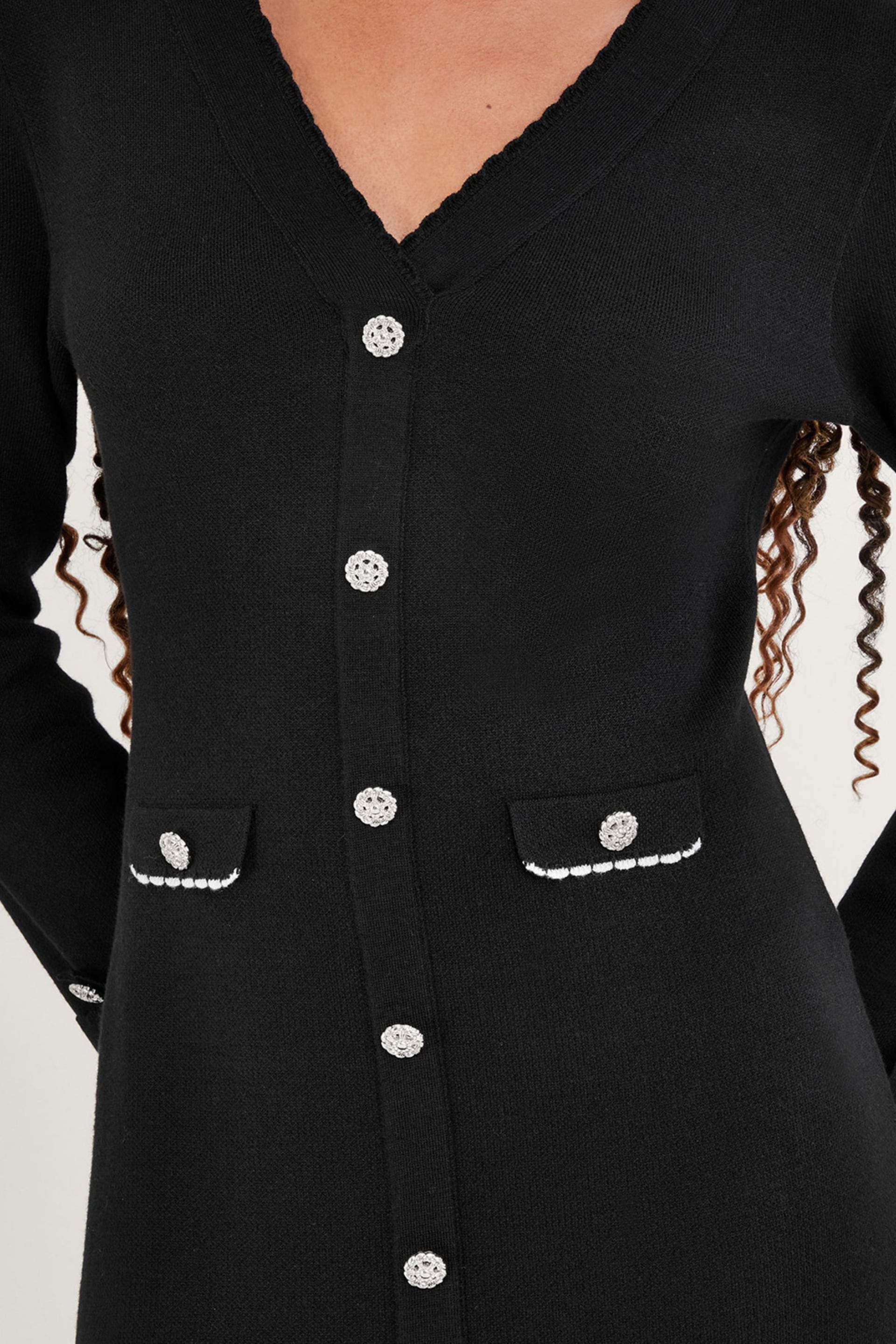 Monsoon Black Pocket Detail Knit Dress - Image 3 of 5