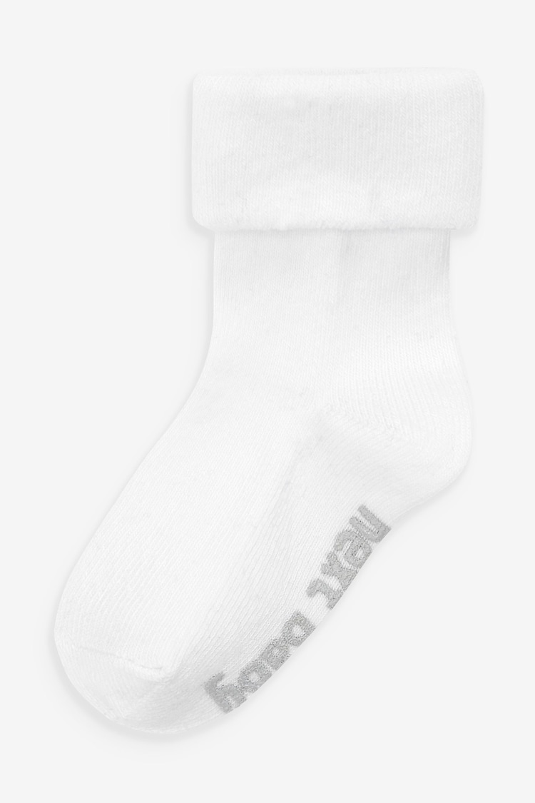 Monochrome 4 Pack Roll Top Baby Socks (0mths-2yrs) - Image 6 of 6