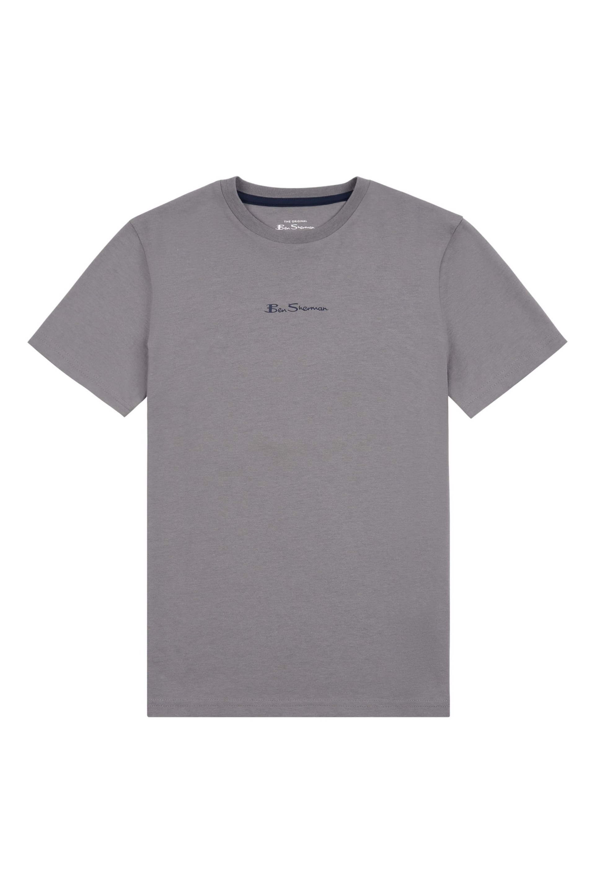 Ben Sherman Boys Blue Centre Script T-Shirt - Image 1 of 3