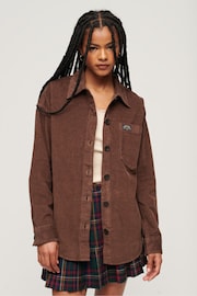 Superdry Brown Chunky Cord Overshirt Jacket - Image 1 of 6