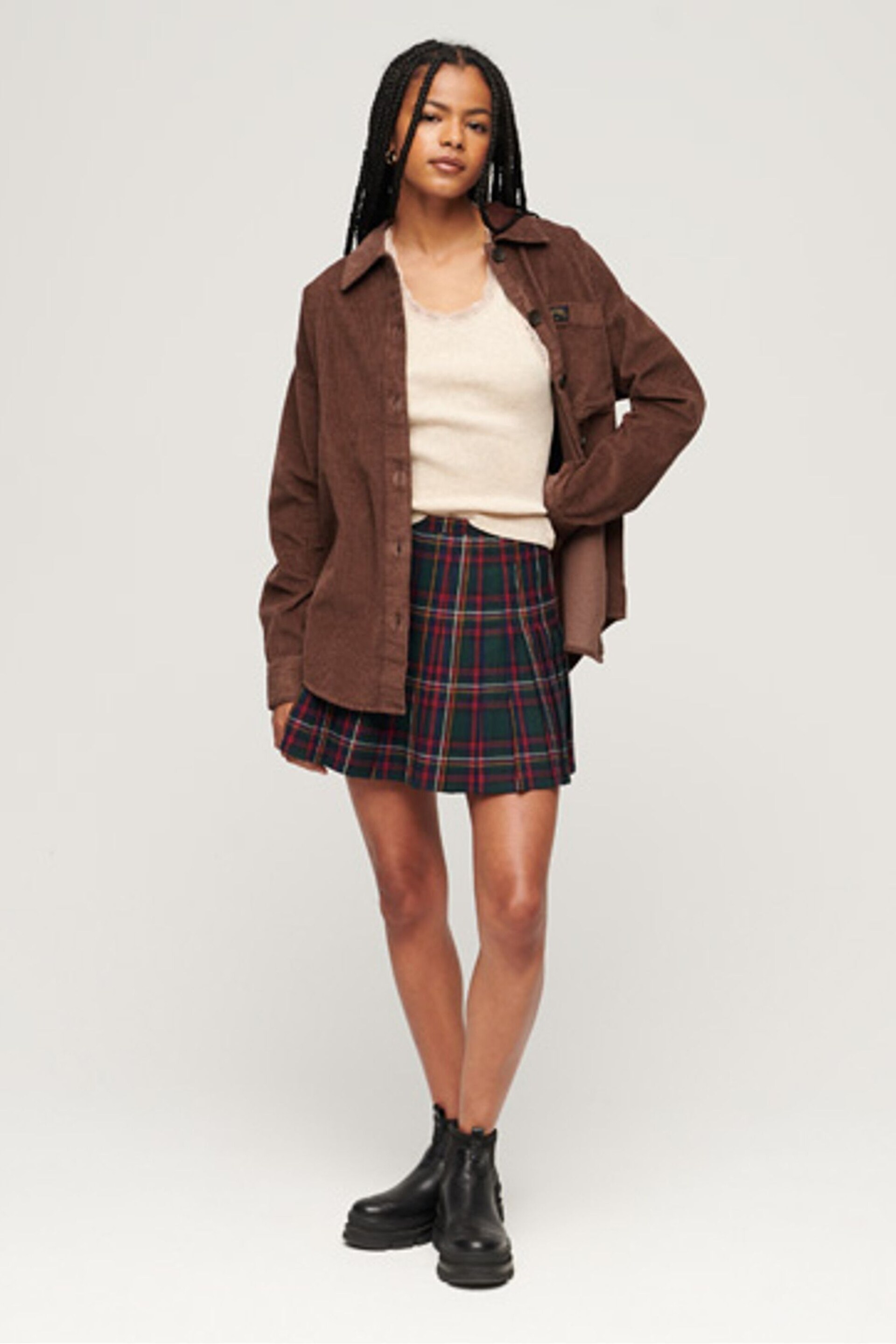 Superdry Brown Chunky Cord Overshirt Jacket - Image 3 of 6