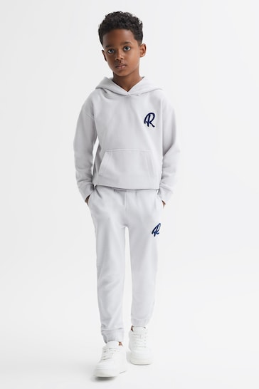 Reiss Ice Blue Toby Junior Garment Dyed Logo Joggers