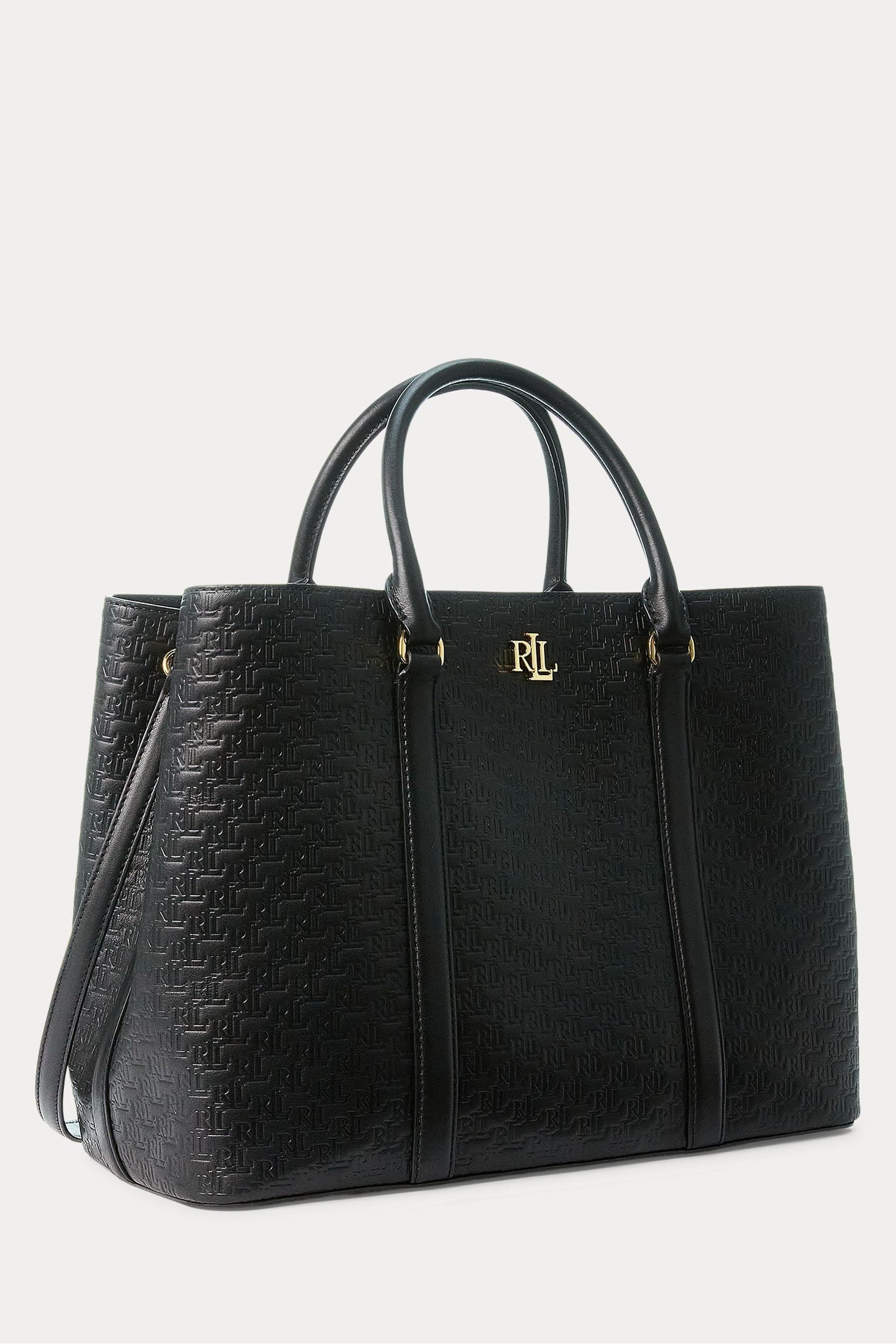Buy Lauren Ralph Lauren Black Marcy Leather Satchel Bag from Next Luxembourg