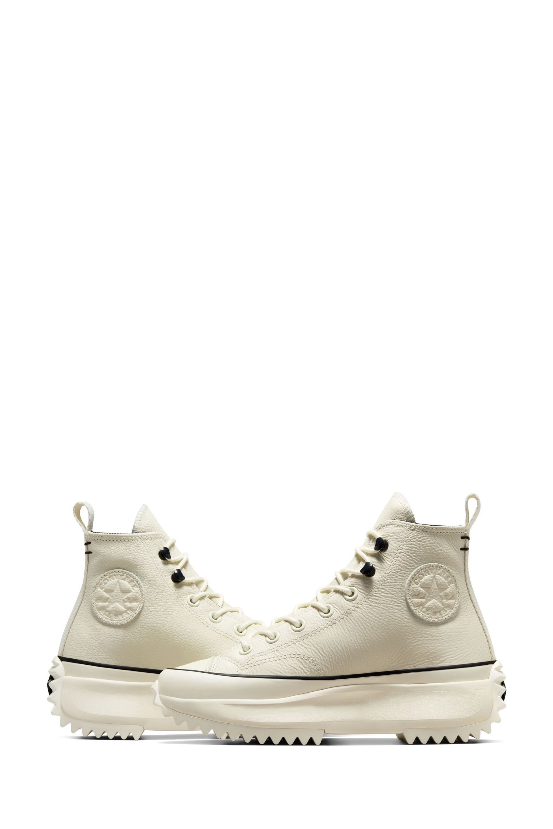 Converse Cream Leather Run Star Hike Trainers - Image 8 of 10