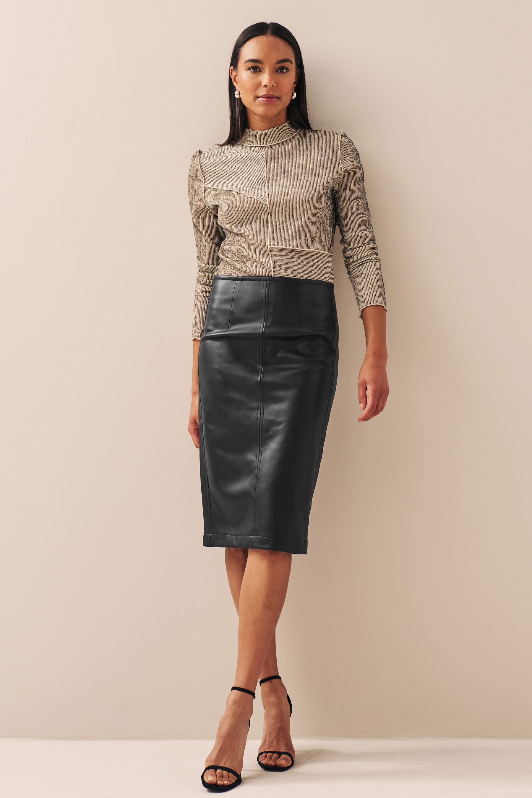 Pu pencil skirt uk outlet
