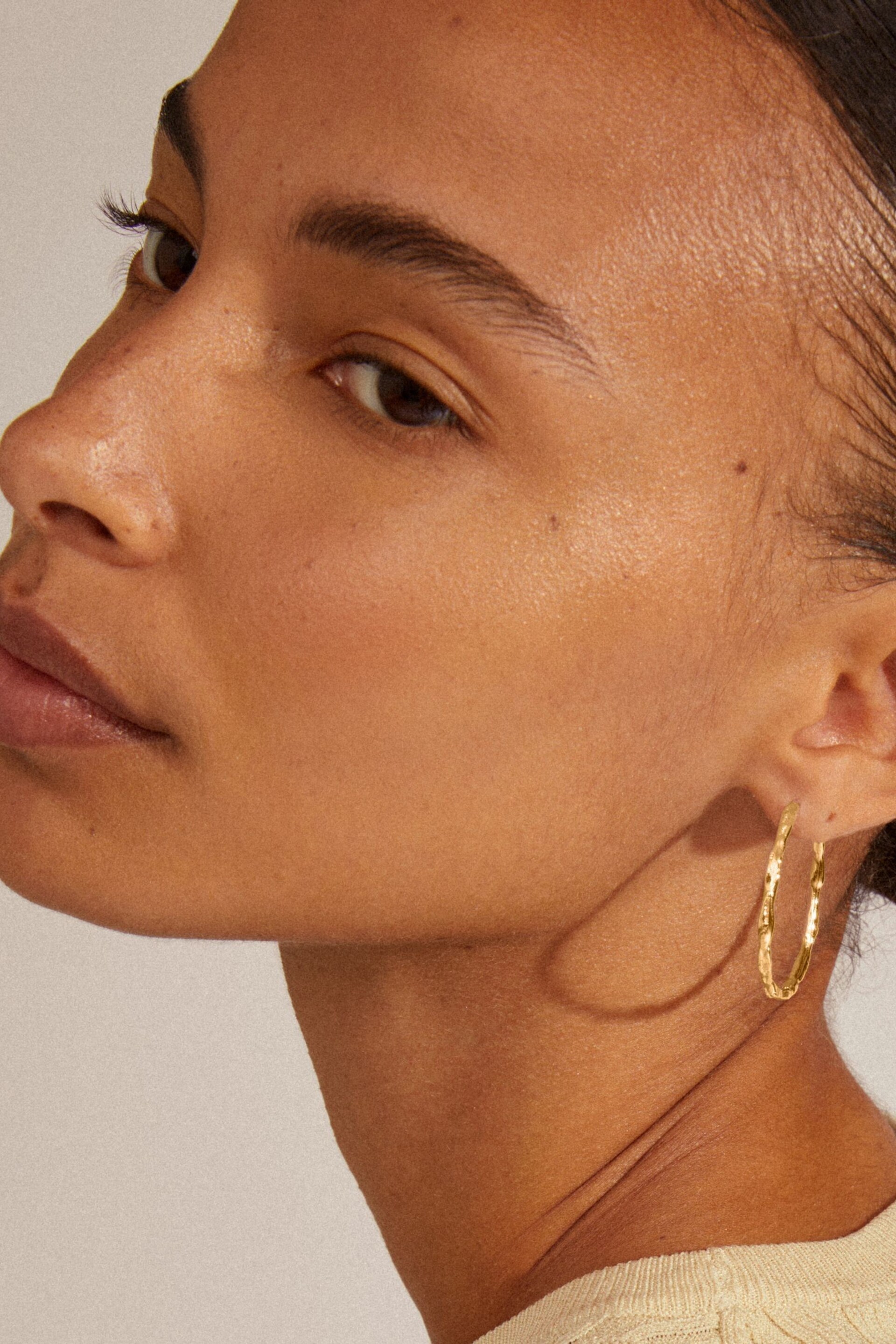 PILGRIM Gold Plated Eddy Organic Shaped Maxi Hoops - Image 5 of 5