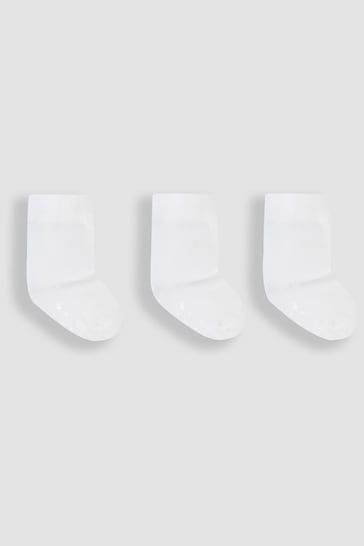 Buy JoJo Maman Bébé White 3-Pack Short Cotton Socks from the Next UK ...