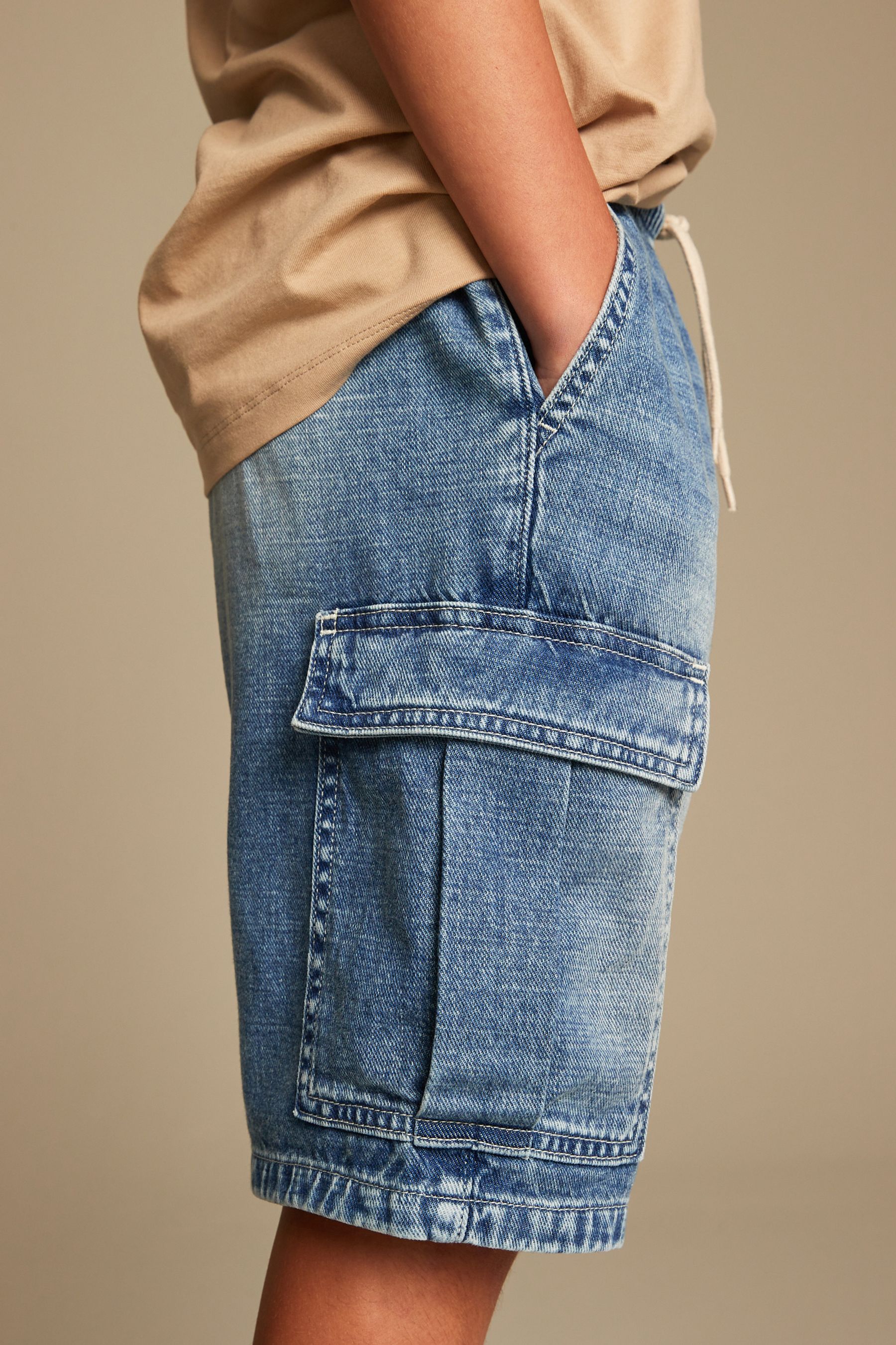 Womens denim cargo shorts cheap