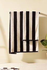 Monochrome Black Block Stripe Towel 100% Cotton - Image 1 of 4