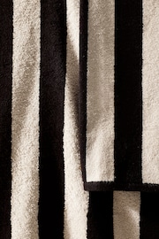 Monochrome Black Block Stripe Towel 100% Cotton - Image 3 of 4