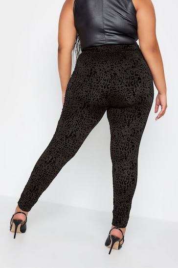 High Waisted Plus Size Gym Tights Black with Snakeskin Print Accents - Fit  Curves