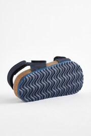 Navy Wide Fit (G) Leather Touch Fastening Corkbed Sandals - Image 4 of 6