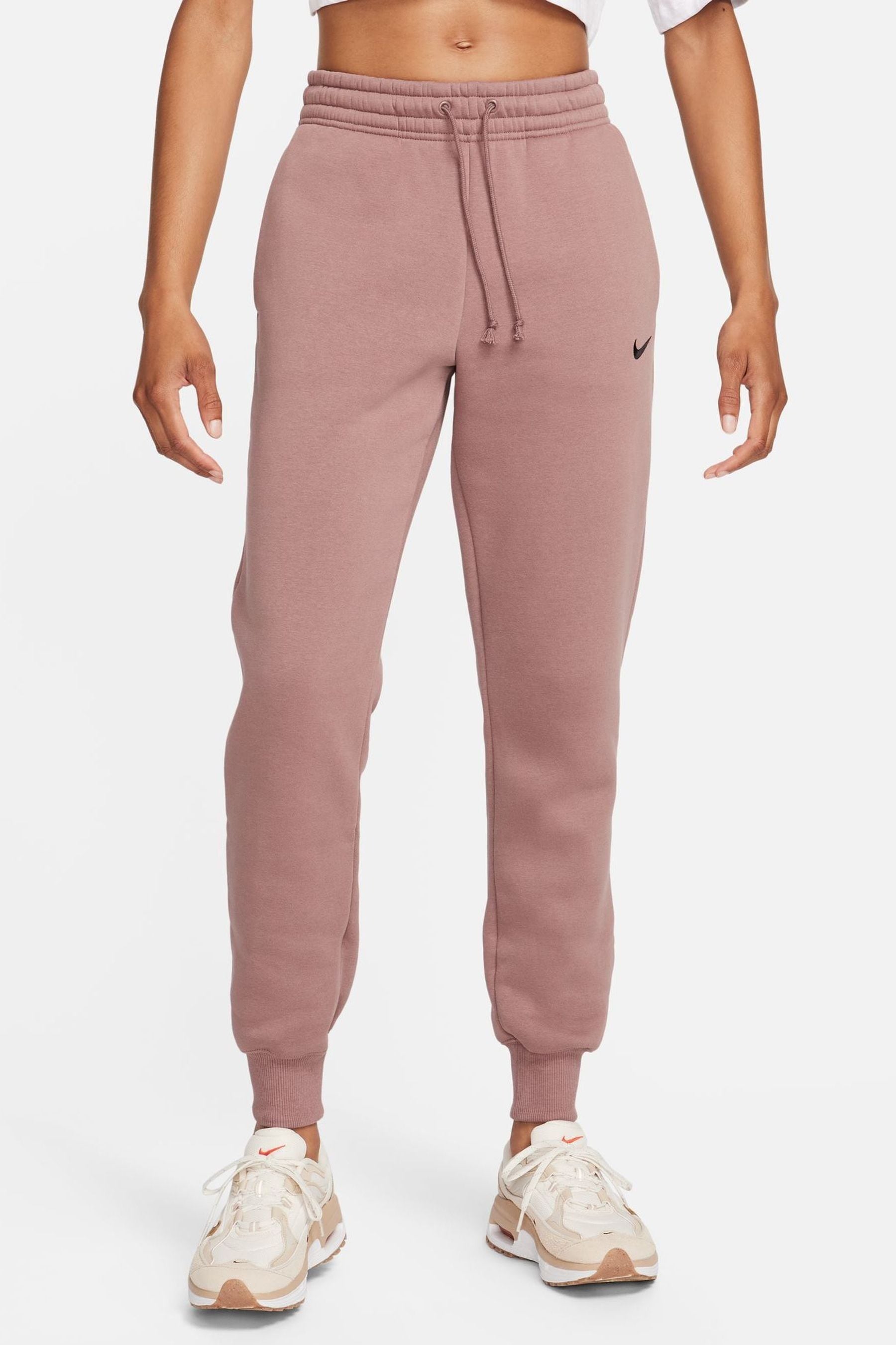 Nike Brown Phoenix Fleece Mid Rise Joggers