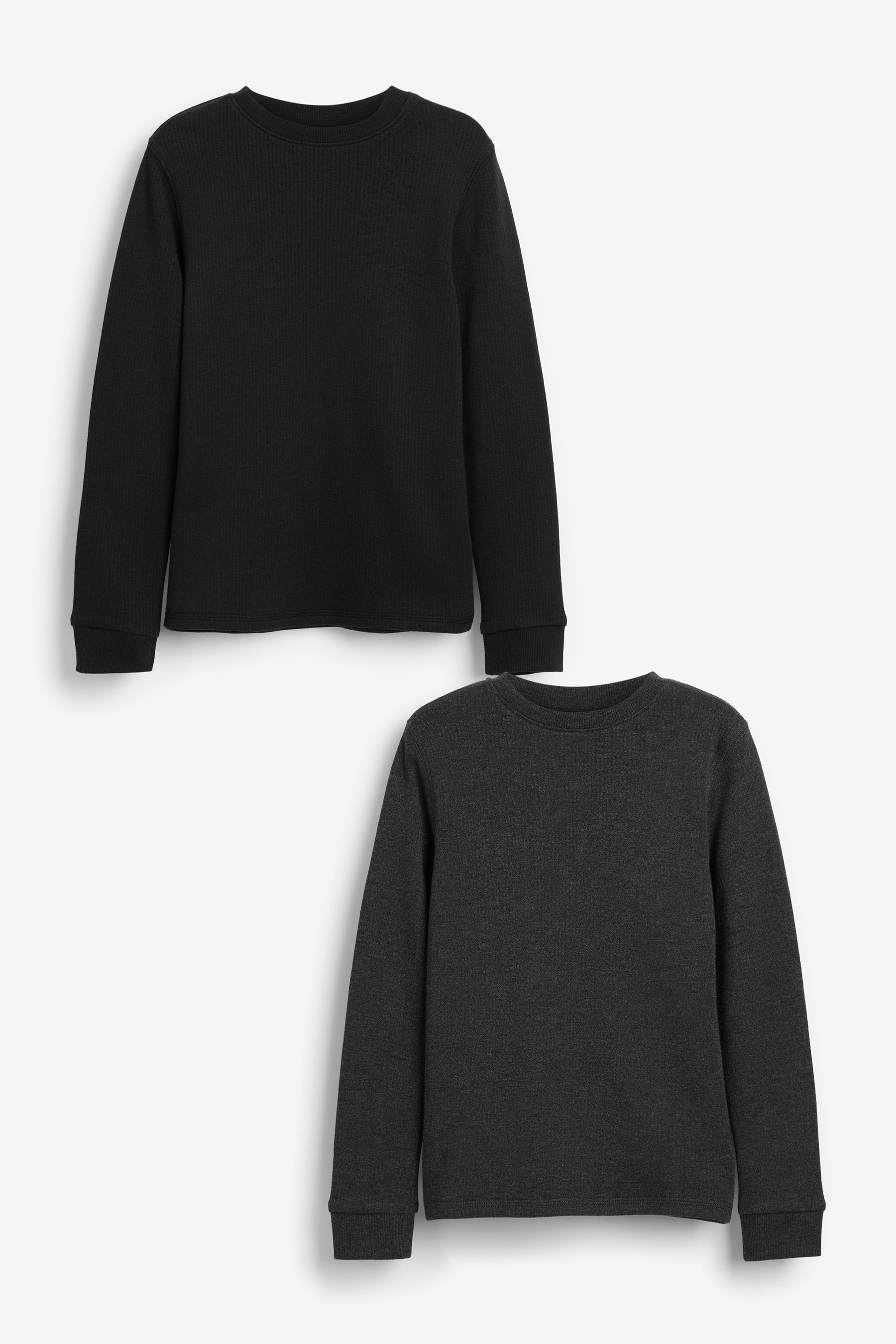 Buy Black Grey Long Sleeve Thermal Tops 2 Pack 2 16yrs from the