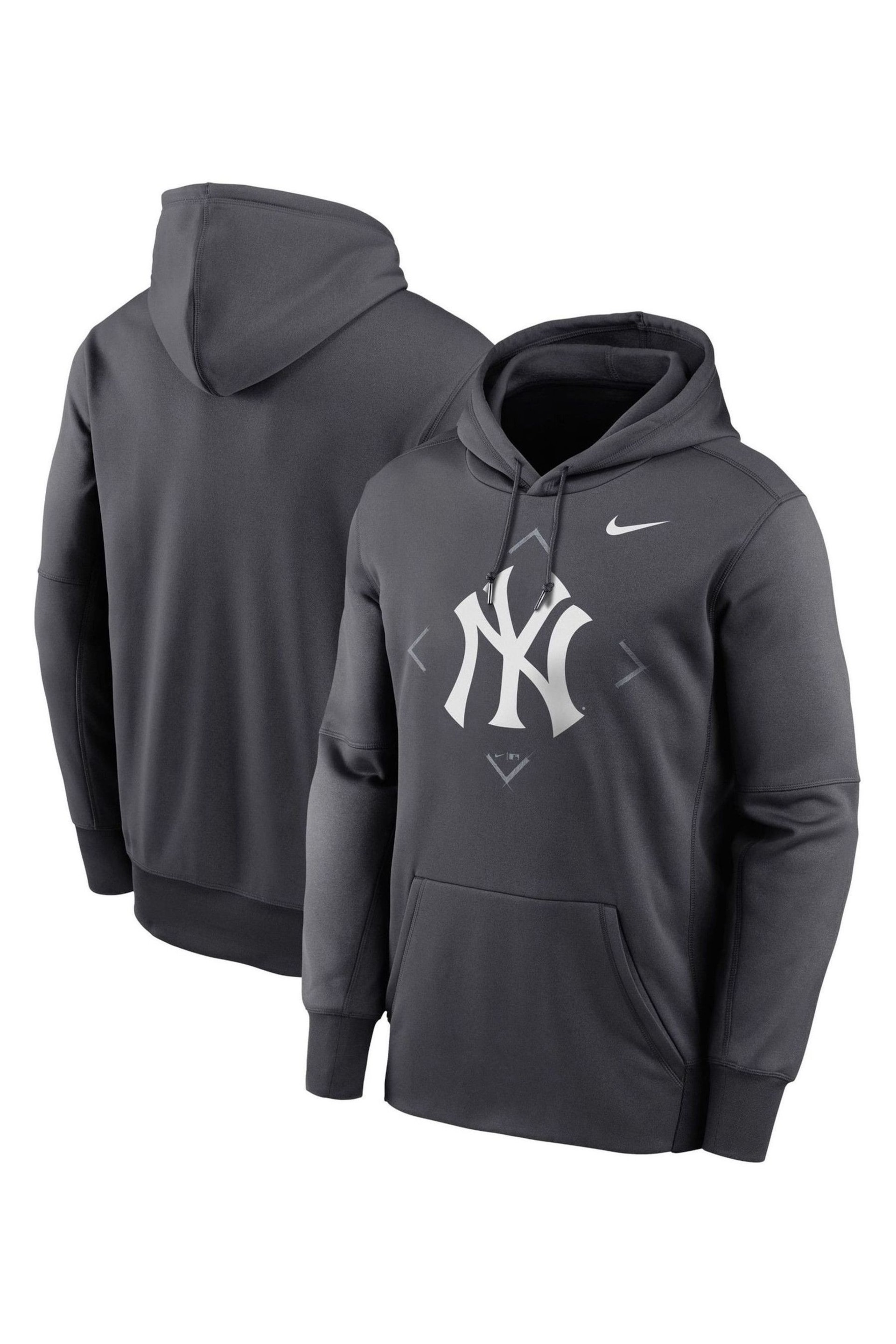 Nike Grey New York Yankees Therma Icon Performance Fleece Pullover Hoodie - Image 1 of 3