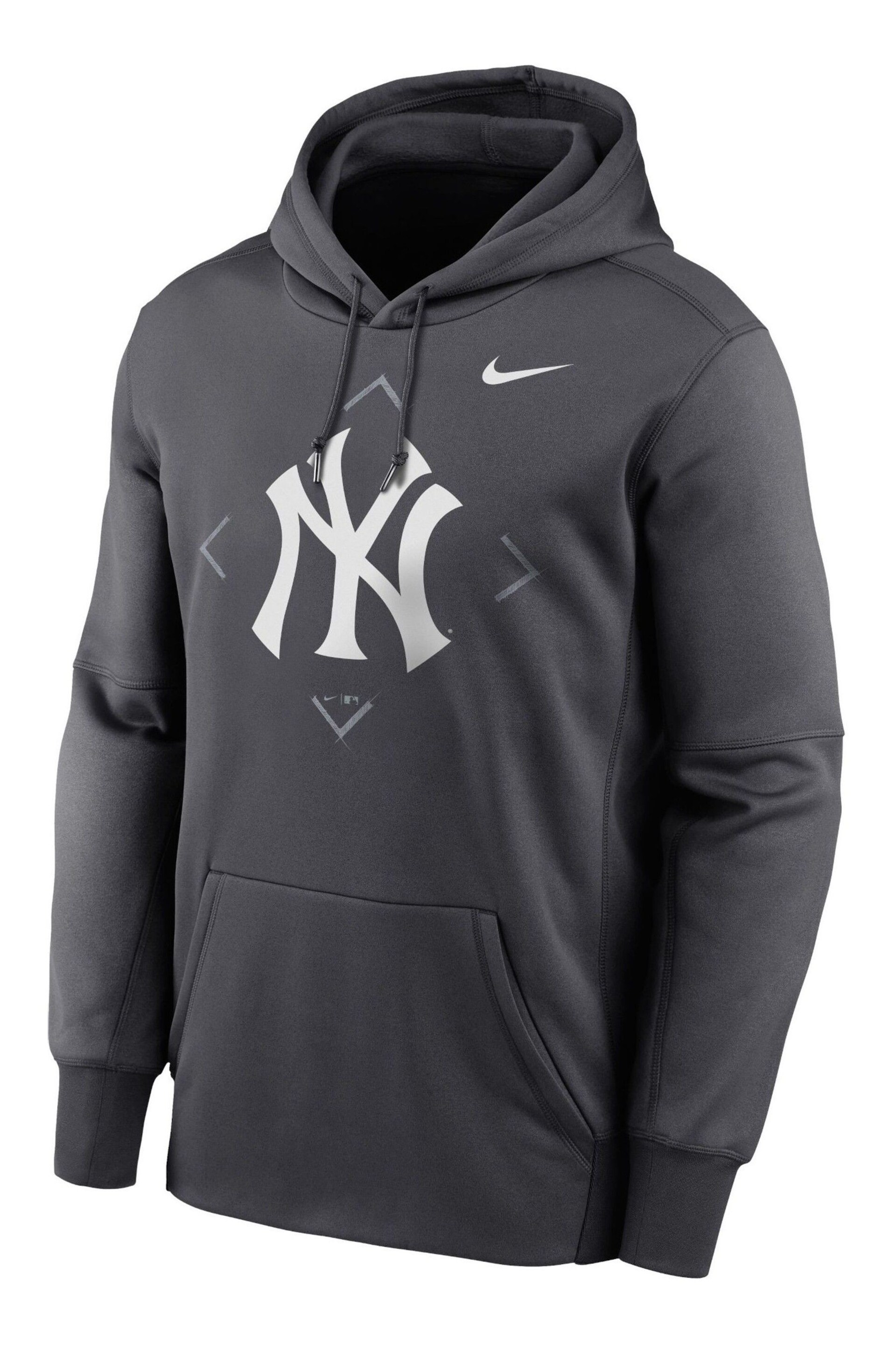 Nike Grey New York Yankees Therma Icon Performance Fleece Pullover Hoodie - Image 2 of 3