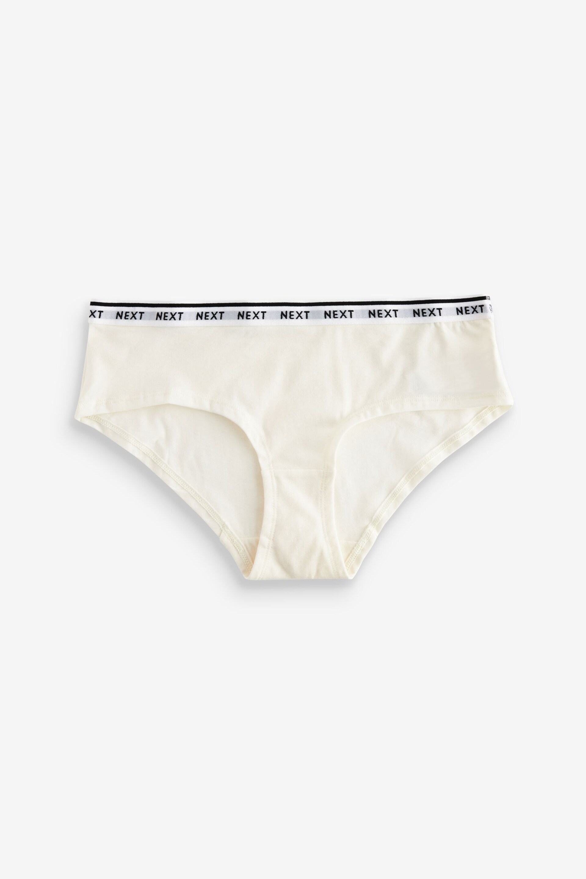 White/Black Printed Short Cotton Rich Logo Knickers 4 Pack - Image 8 of 9