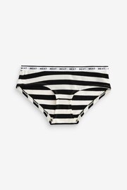 White/Black Printed Short Cotton Rich Logo Knickers 4 Pack - Image 9 of 9