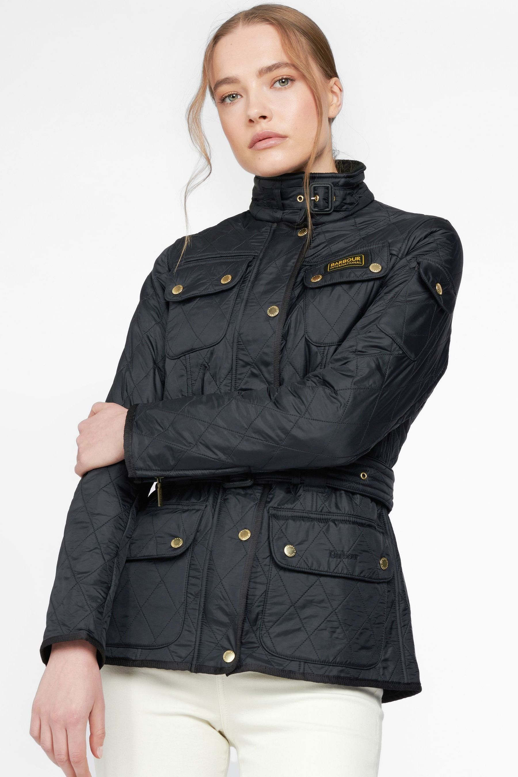 Barbour International Black Waxed Iconic Biker Jacket