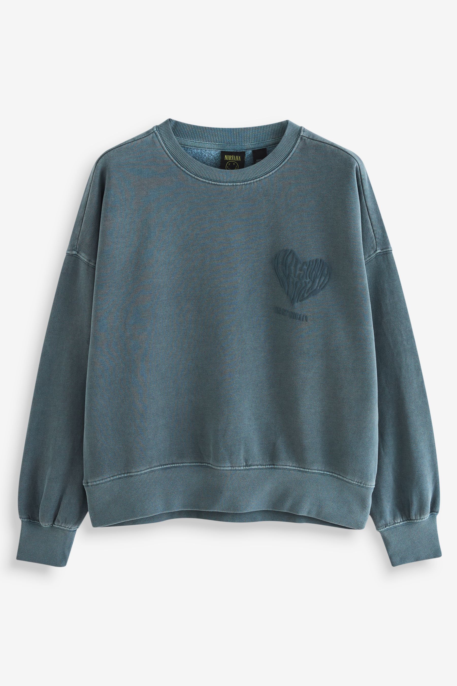 Buy Charcoal Grey Licence Kurt Cobain Band Heart Back Graphic Slogan Sweatshirt from Next Luxembourg