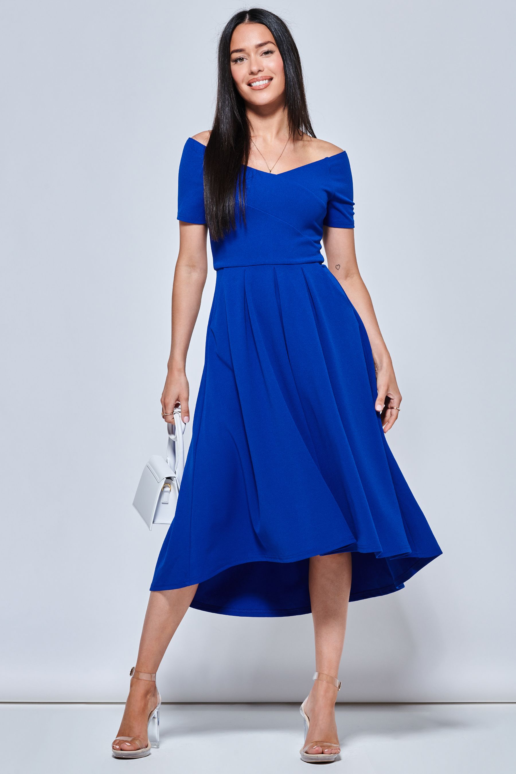 Jolie moi asymmetric flare clearance coat