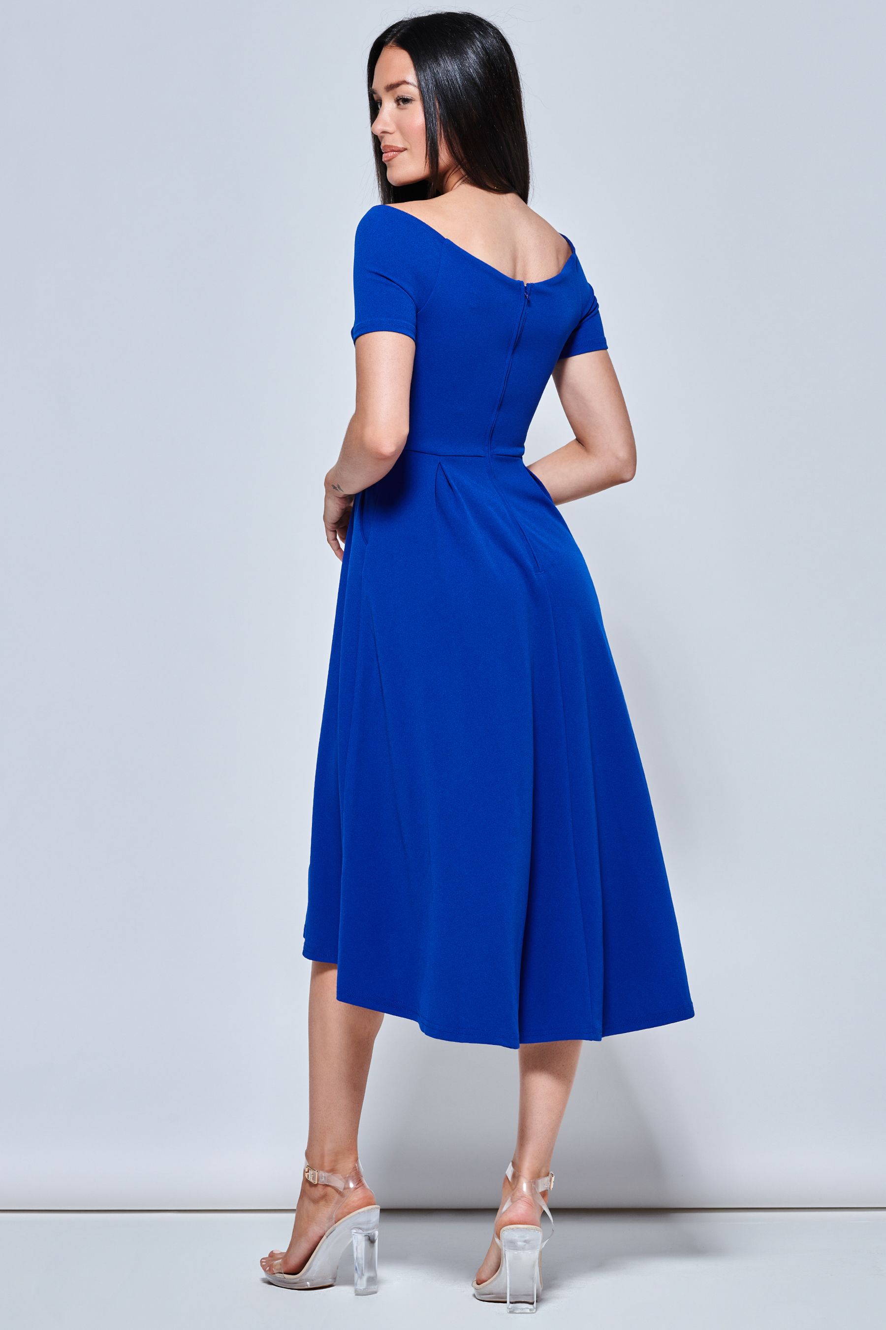 Buy Jolie Moi Cobalt Blue Lenora Fit Flare Midi Dress from Next Luxembourg