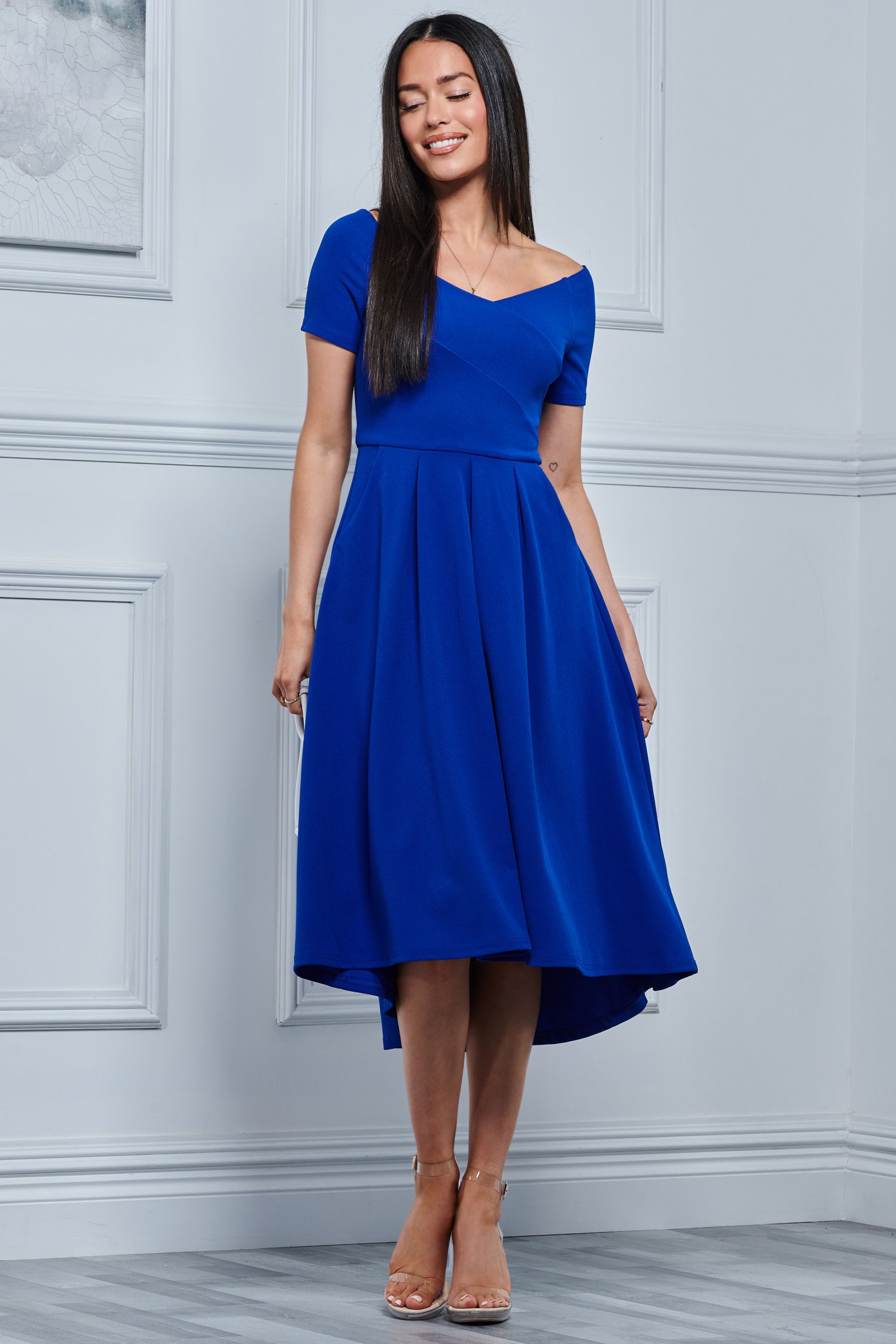 Buy Jolie Moi Cobalt Blue Lenora Fit Flare Midi Dress from Next Luxembourg