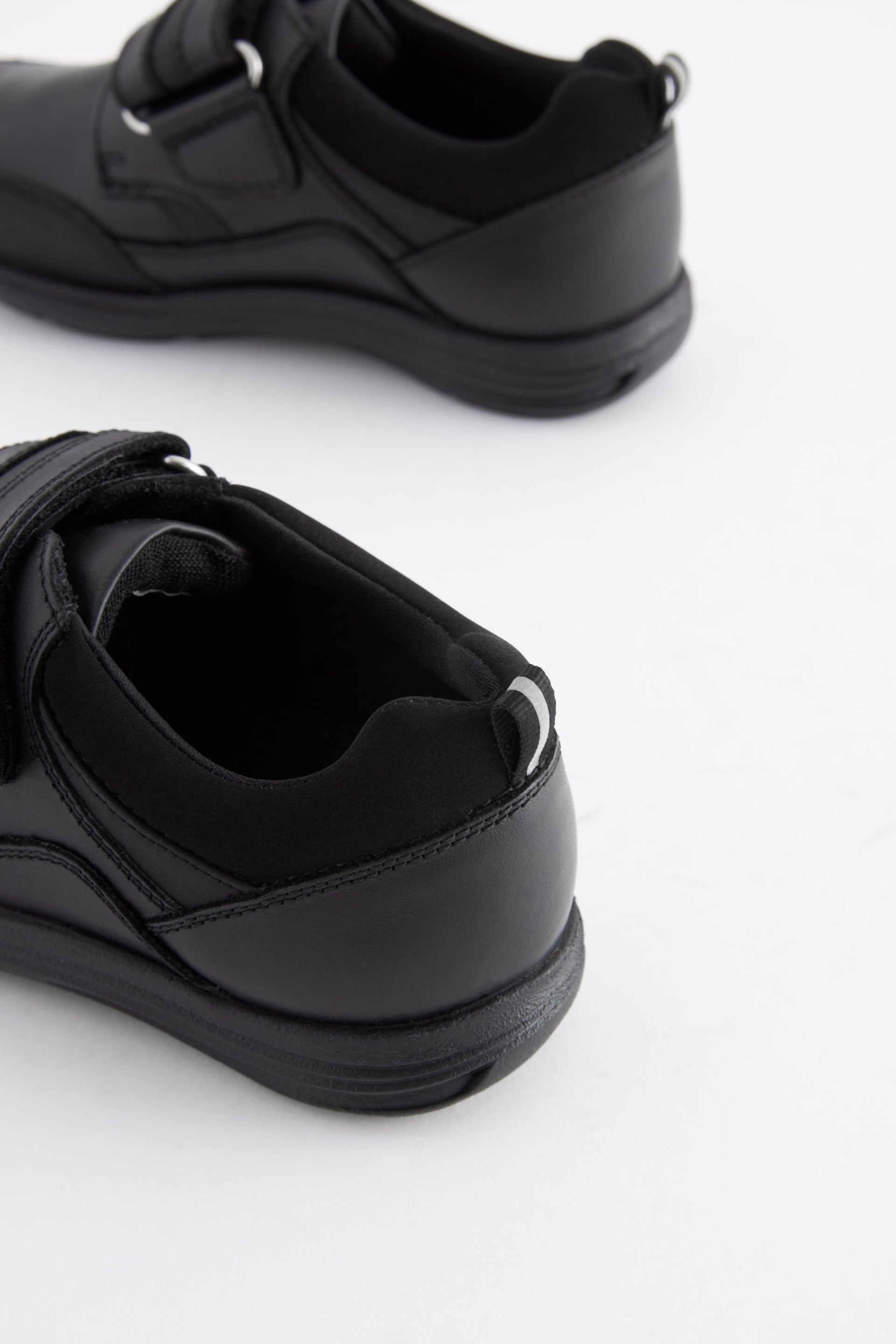 Black Standard Fit (F) School Leather Single Strap Shoes - Image 4 of 7