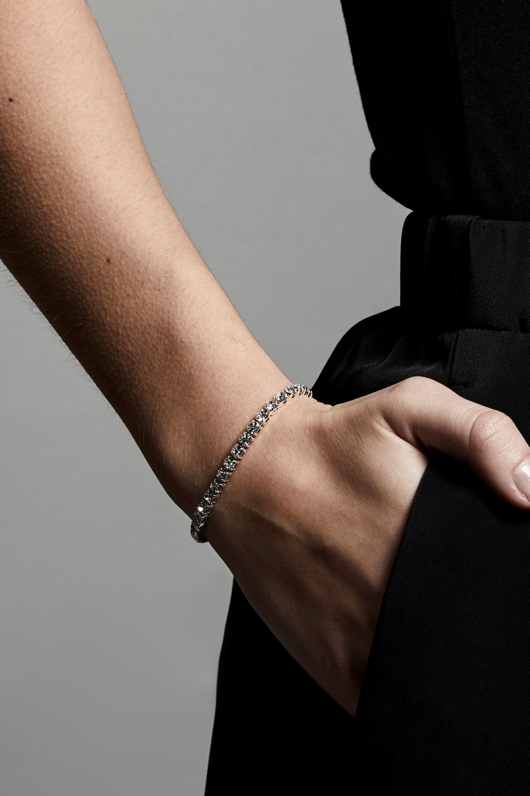 Buy PILGRIM Silver Lucia Plated Crystal Bracelet from Next Luxembourg