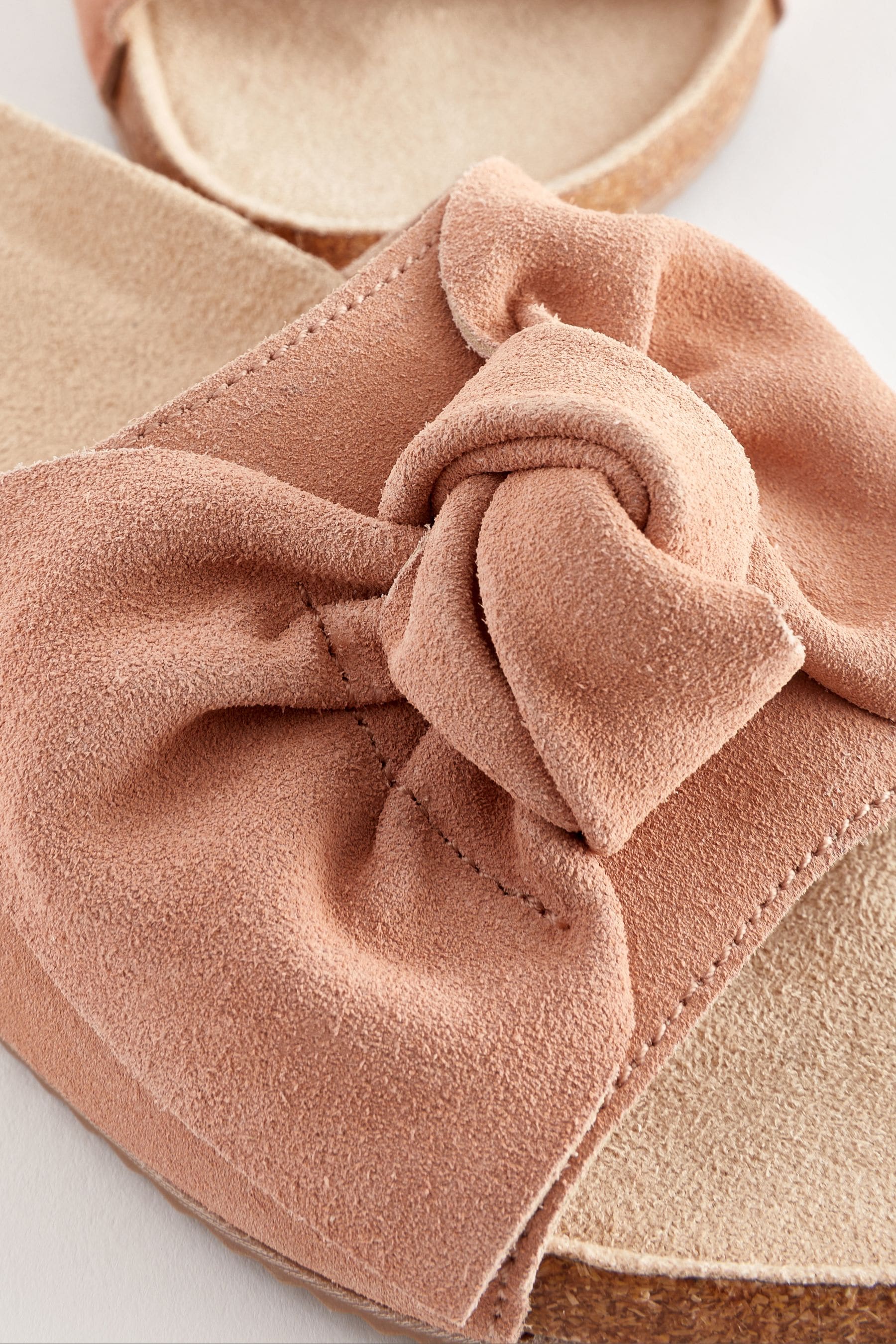 Buy Pink Suede Bow Sliders from Next United Arab Emirates