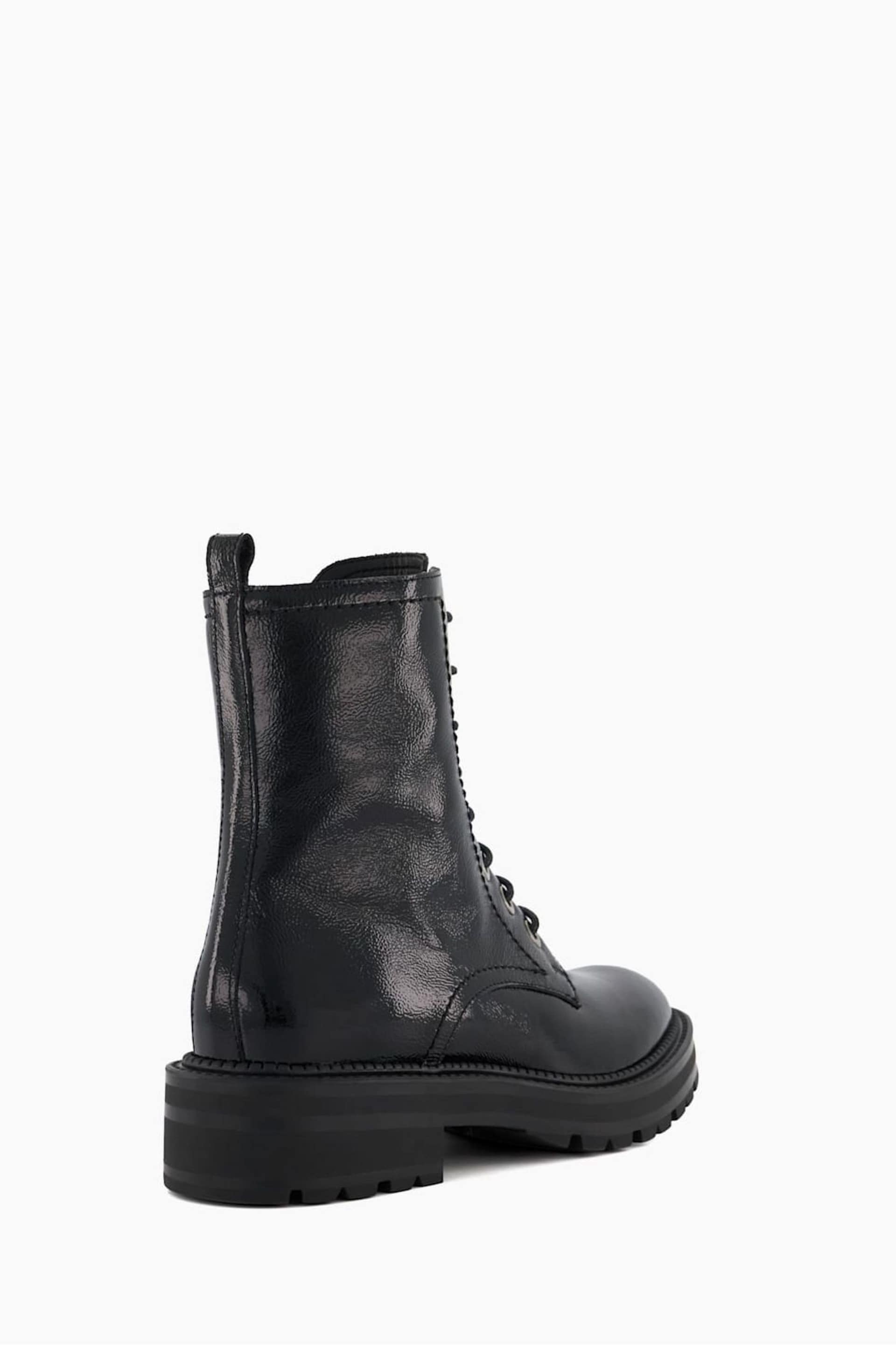 Dune London Black Press Cleated Hiker Boots - Image 4 of 6