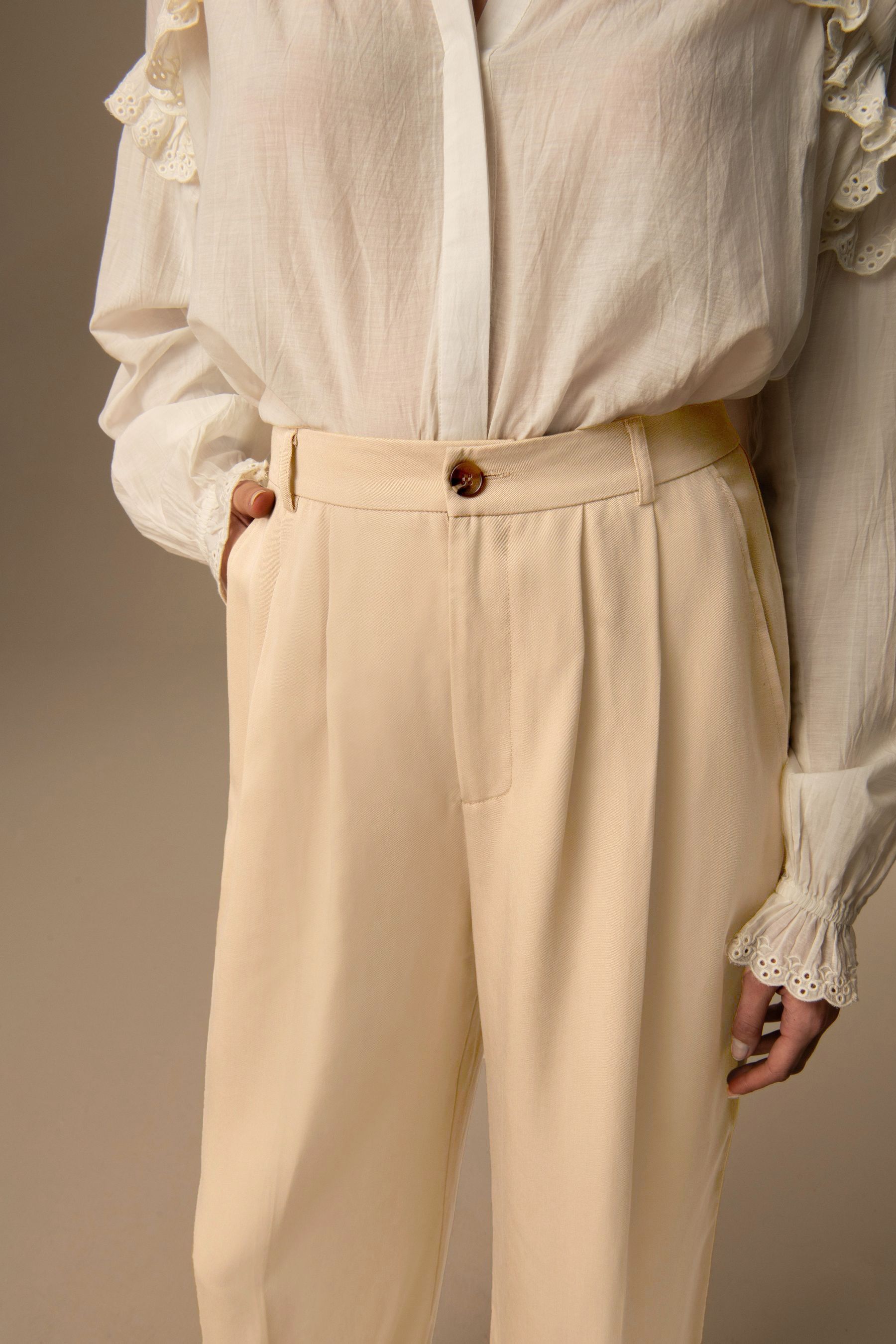 Buy Laura Ashley Stone Wide Leg Tencel Trousers from the Next UK online shop
