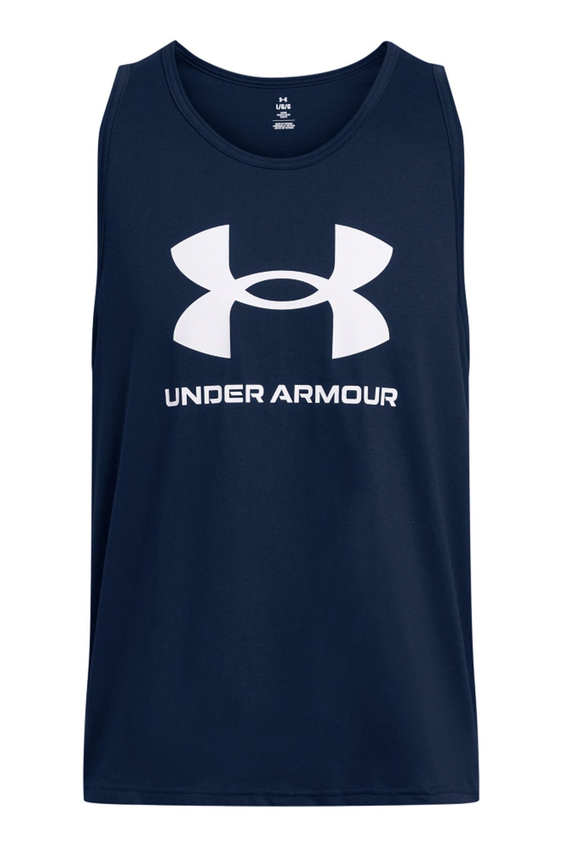 Under Armour Blue/White Sportstyle Logo Vest - Image 3 of 4