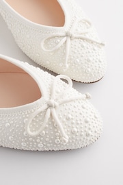 Ivory Forever Comfort Wedding Pearl Ballerina Bridal Shoes - Image 7 of 8