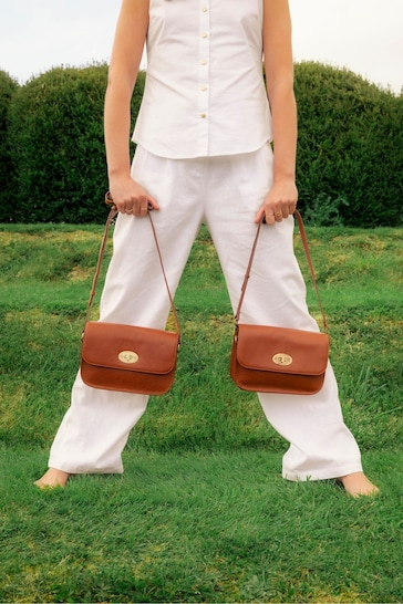 Barbour® Brown Isla Leather Cross-Body Bag