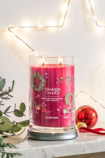 Yankee Candle Red Signature Large Tumbler Sparkling Winterberry Scented Candle