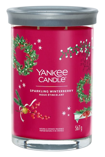 Yankee Candle Red Signature Large Tumbler Sparkling Winterberry Scented Candle