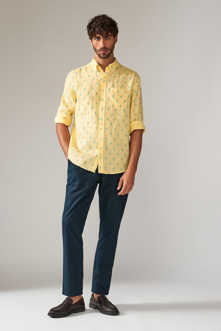 Yellow Signature 100% Linen Long Sleeve Shirt - Image 1 of 6