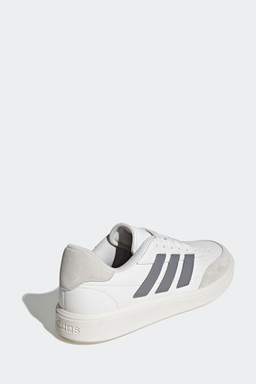 adidas White/Silver Courtblock Trainers
