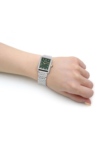 Gant Rhode Island Silver and Green Stainless Steel Quartz Watch