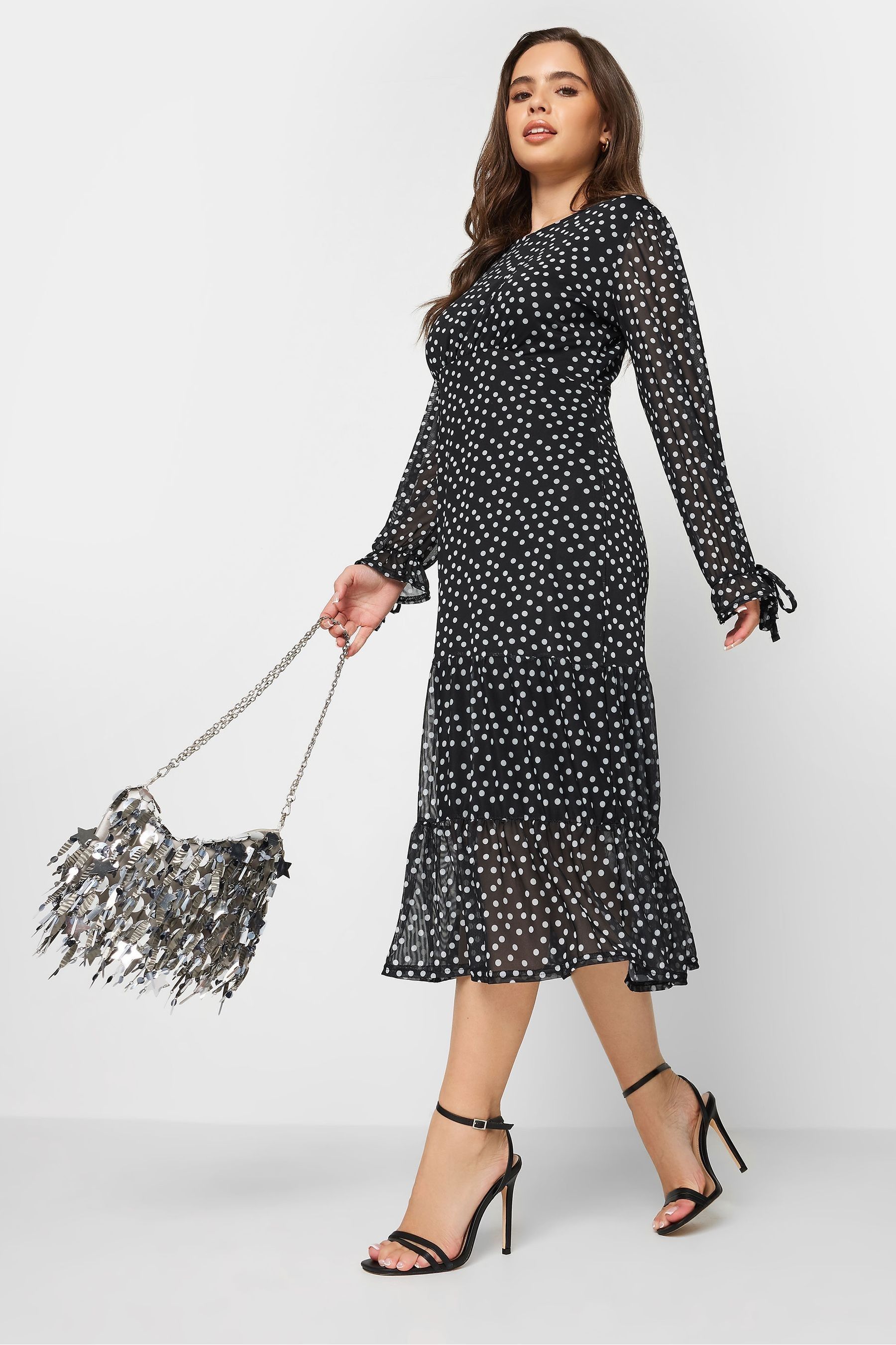 Black spotty store mesh dress