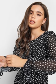 PixieGirl Petite Black Spot Mesh Dress - Image 5 of 5