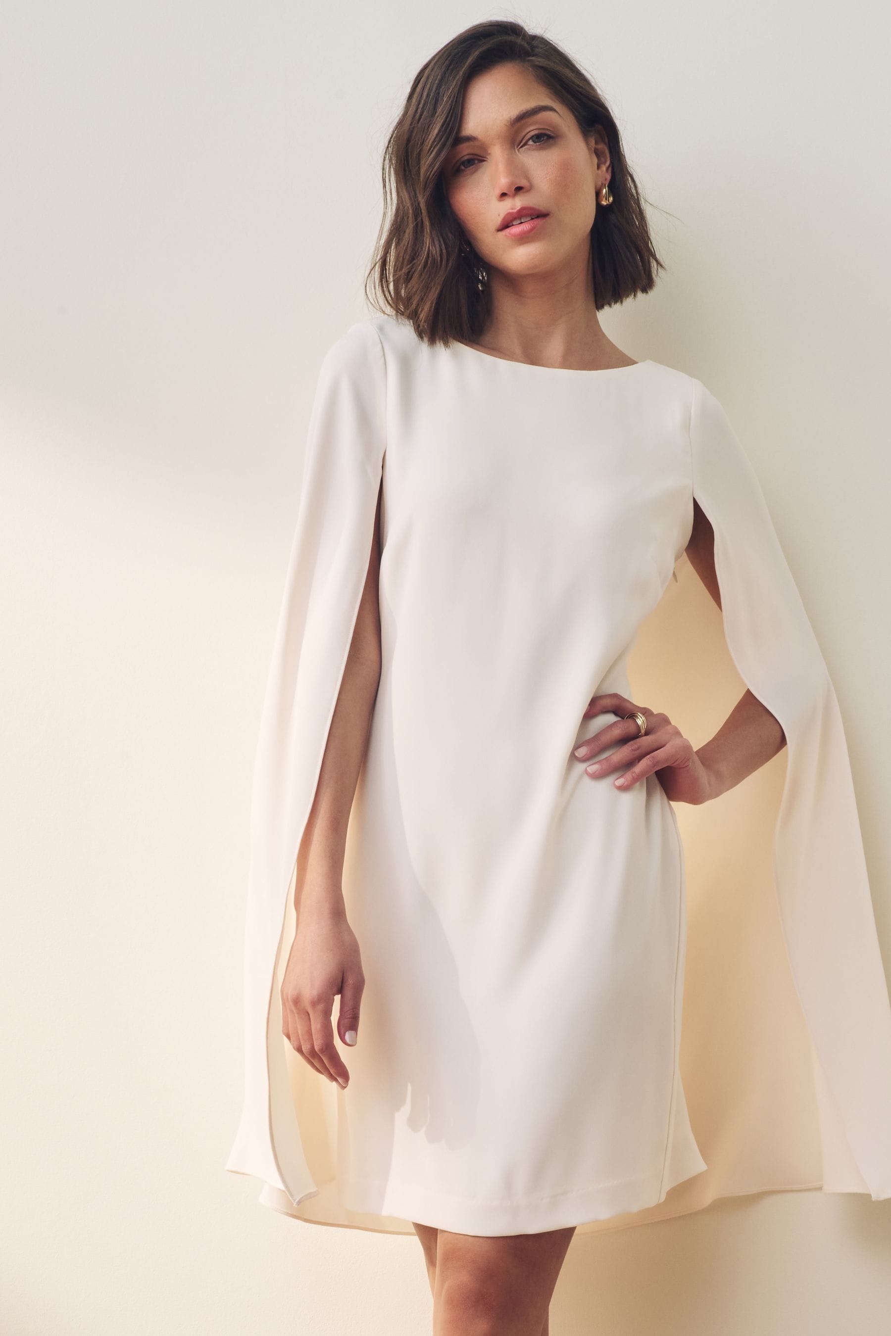 Ralph lauren sales georgette cape dress