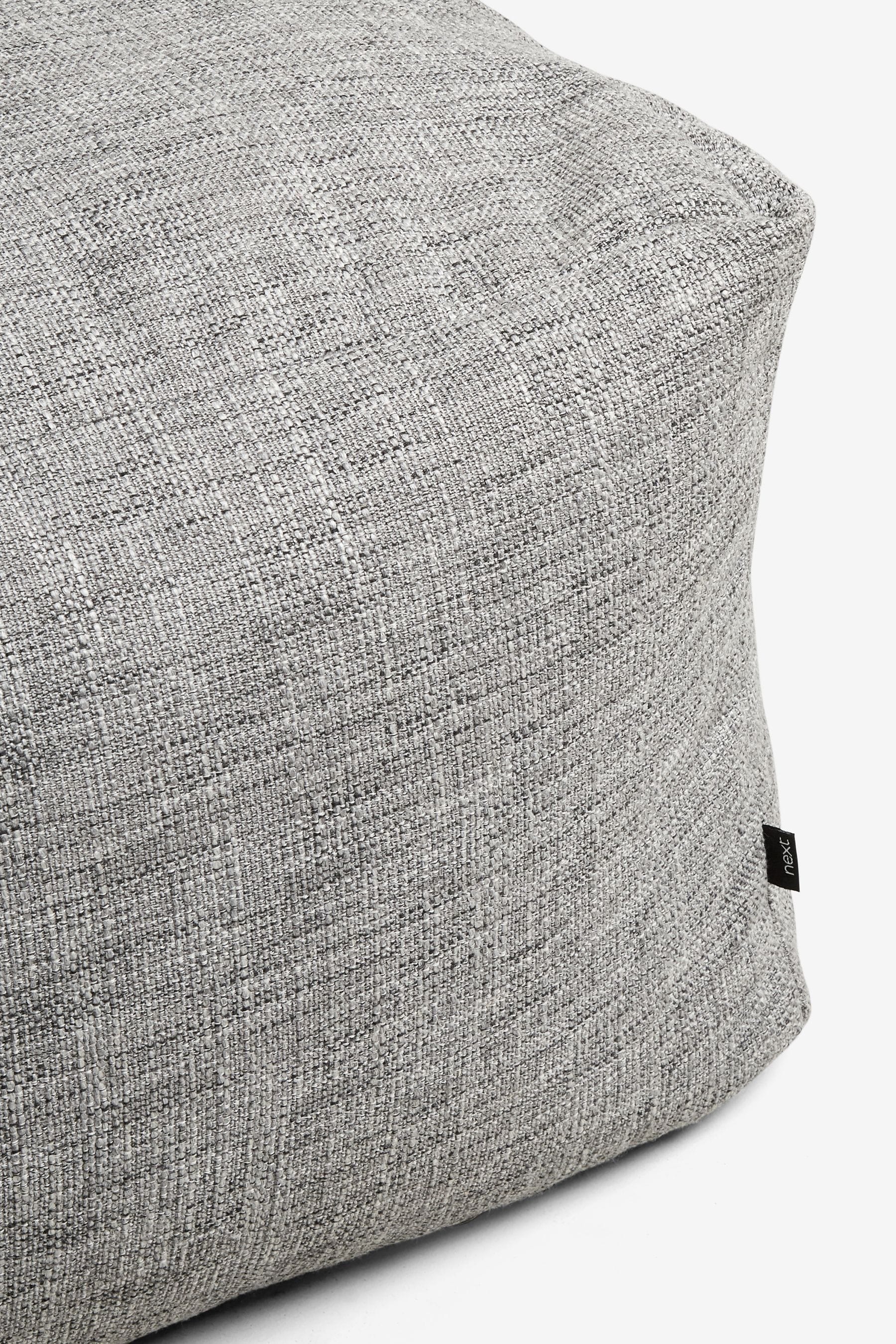 Dark Grey Boucl Weave Large Pouffe
