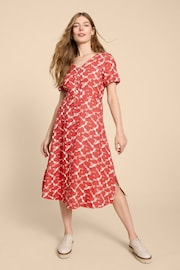 White Stuff Red Ivy Linen Midi Dress - Image 1 of 7