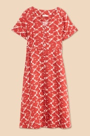 White Stuff Red Ivy Linen Midi Dress - Image 5 of 7